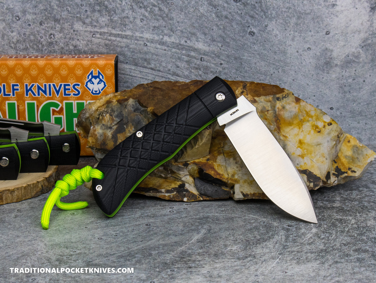 Jack Wolf Knives Timber Jack Black G10 Cross Hatch 2 - Ultralight Series