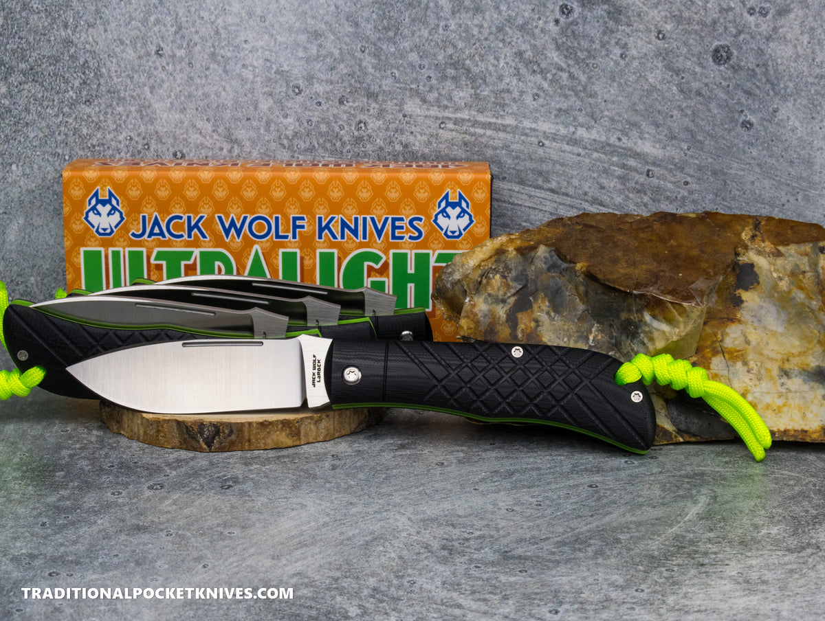 Jack Wolf Knives Timber Jack Black G10 Cross Hatch 2 - Ultralight Series