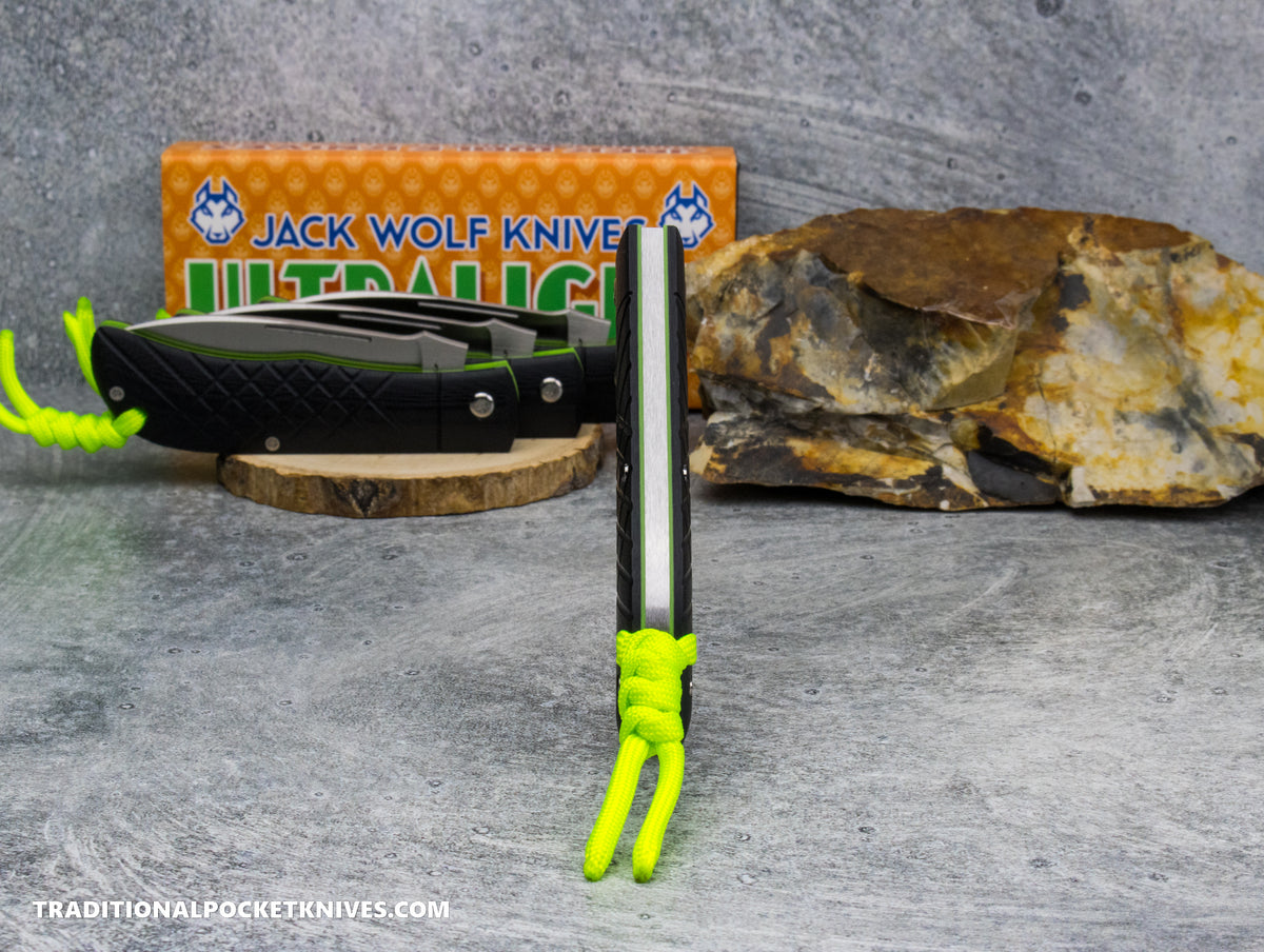 Jack Wolf Knives Timber Jack Black G10 Cross Hatch 2 - Ultralight Series