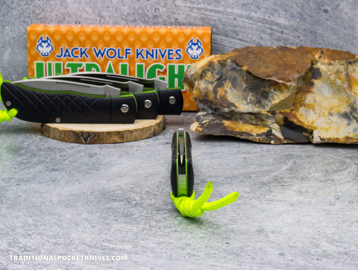 Jack Wolf Knives Timber Jack Black G10 Cross Hatch 2 - Ultralight Series