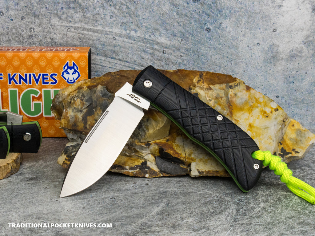 Jack Wolf Knives Timber Jack Black G10 Cross Hatch 2 - Ultralight