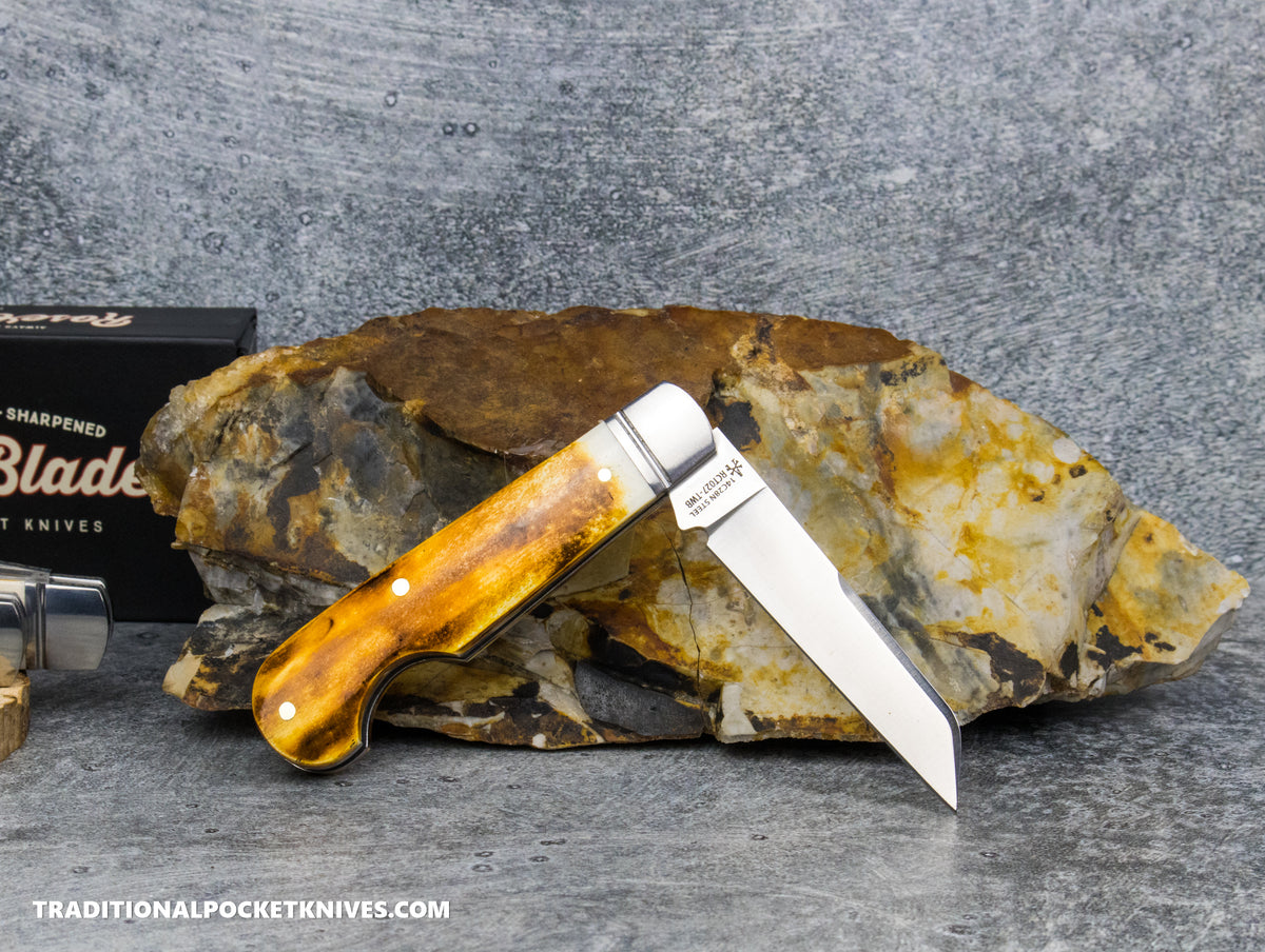 RoseCraft Blades Elk River Easy Open Jack Toasted White Bone (RCT027-TWB)