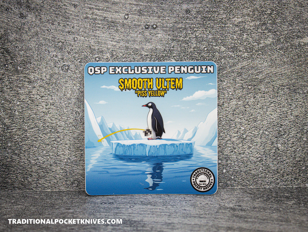 C. Risner Cutlery Exclusive Penguin Smooth Ultem &quot;Piss Yellow&quot; Sticker