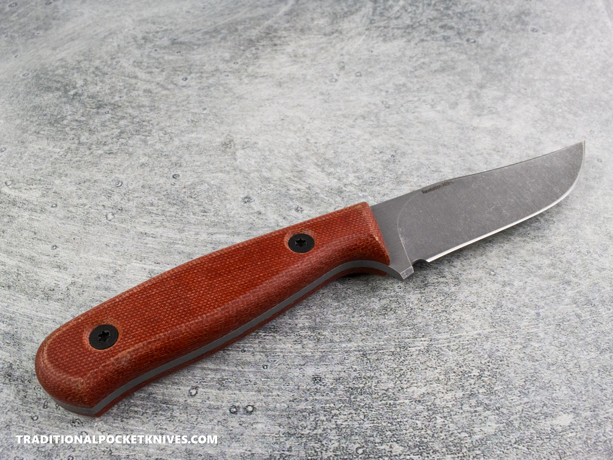 Very Good Knife Co. Revelation - Red Canvas Micarta Stonewashed AEB-L Kydex Sheath