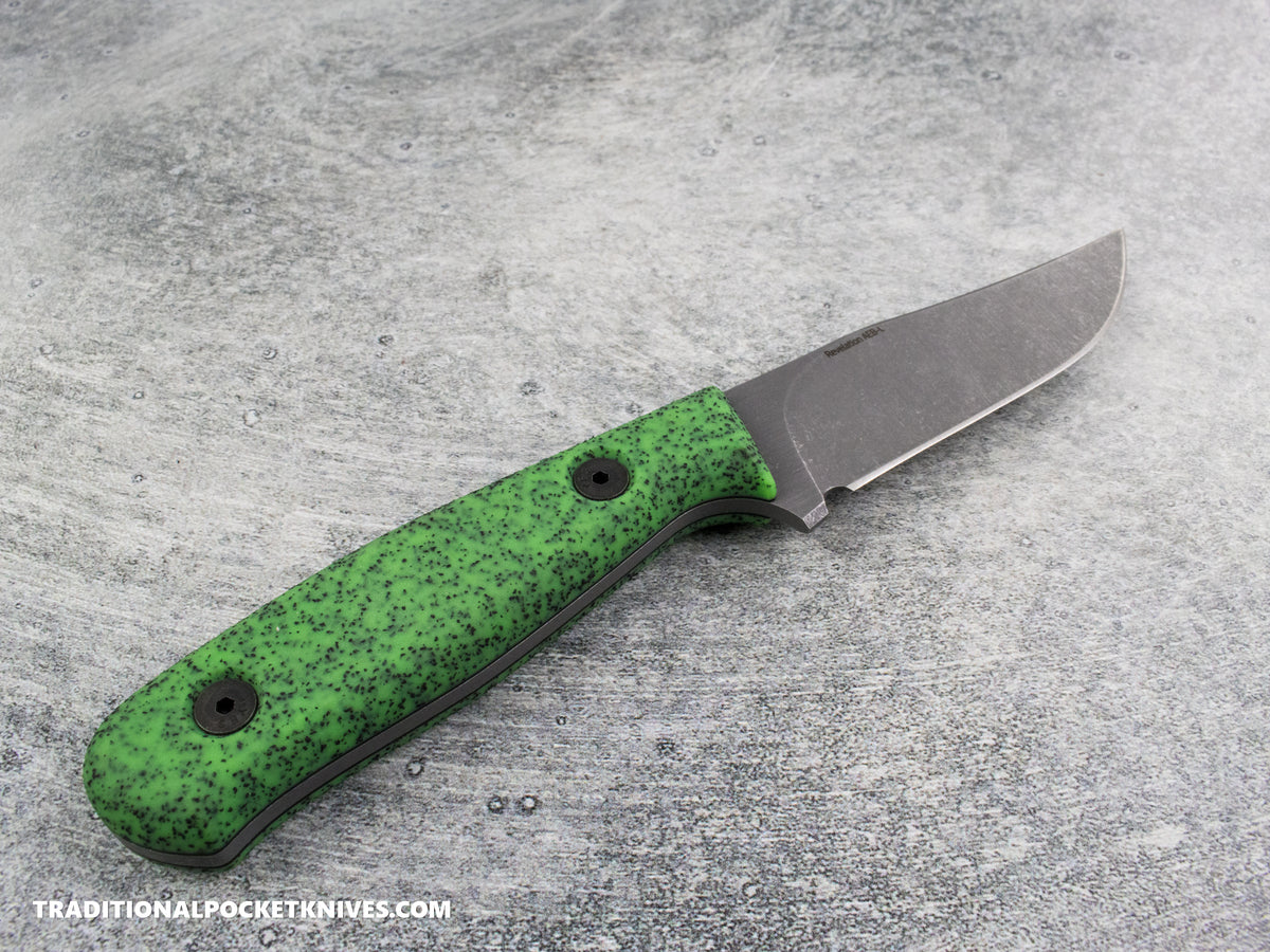 Very Good Knife Co. Revelation - GripX Green Glow Stonewashed AEB-L Kydex Sheath