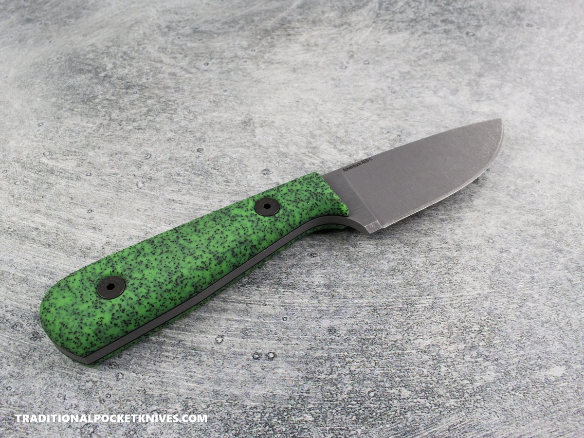 Very Good Knife Co. Adventure - GripX Green Glow Stonewashed AEB-L Kydex Sheath
