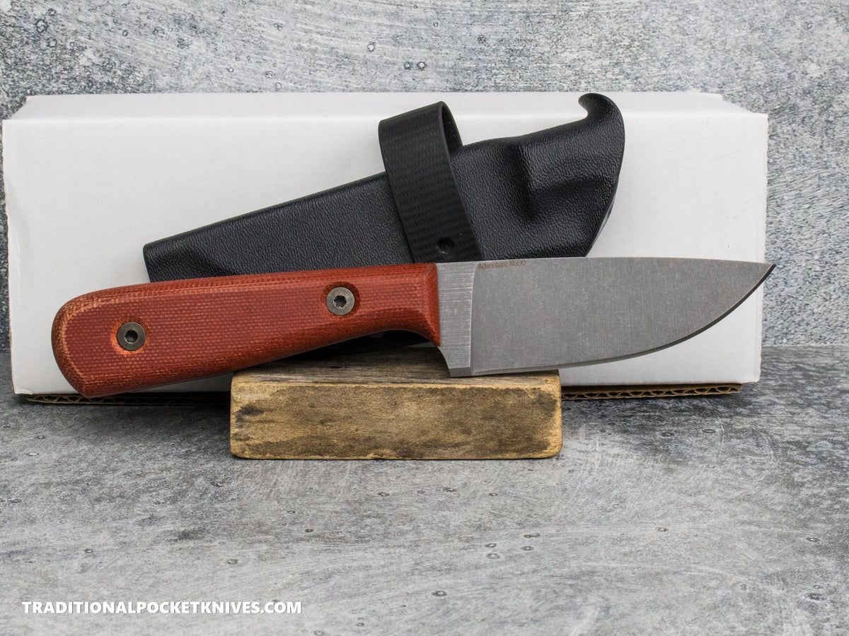 Very Good Knife Co. Adventure - Red Canvas Micarta Stonewashed N690 Kydex Sheath