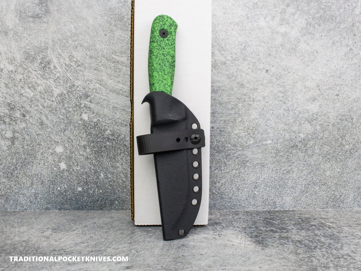 Very Good Knife Co. Revelation - GripX Green Glow Stonewashed AEB-L Kydex Sheath