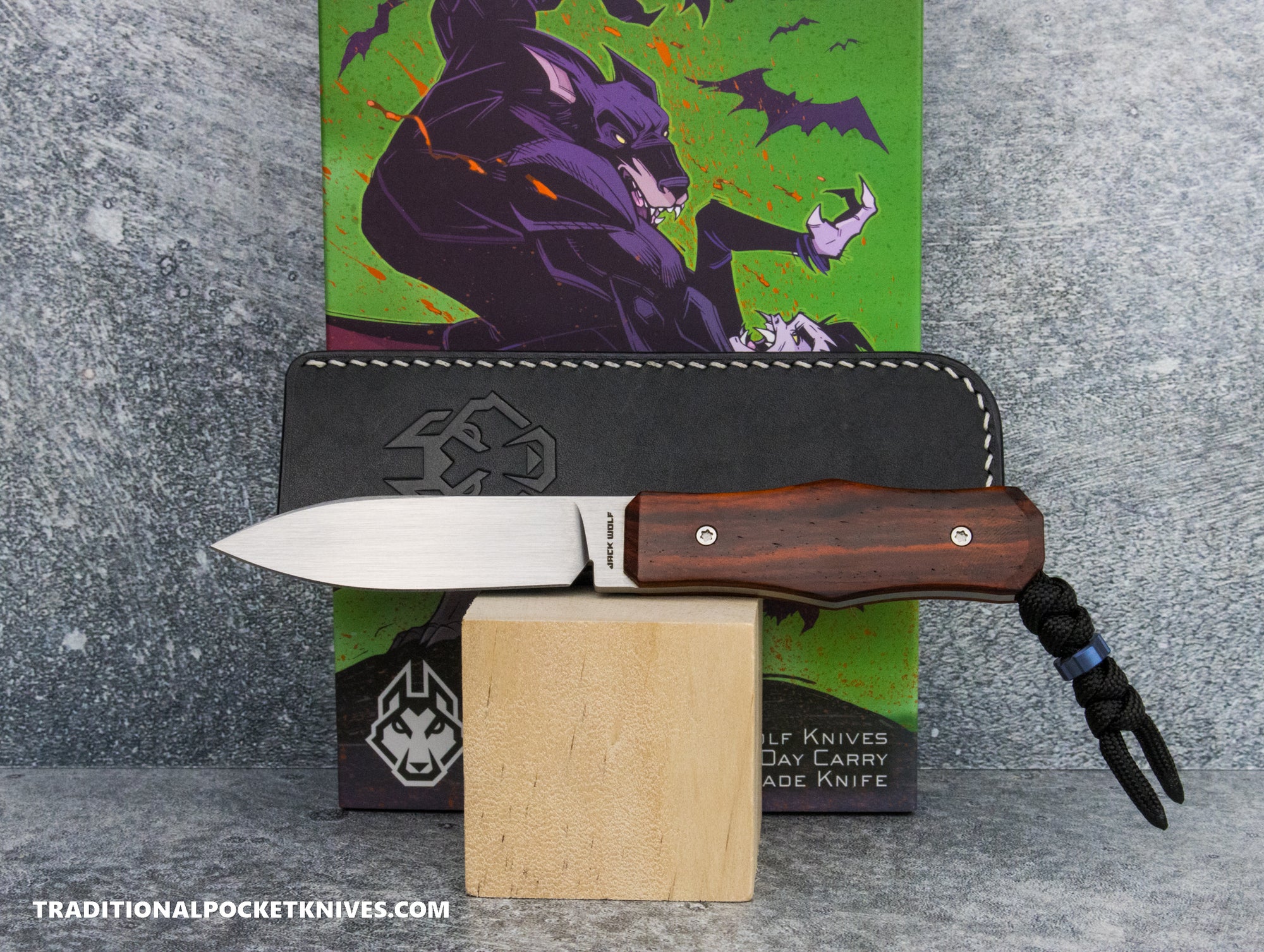 Jack Wolf Knives Vampire FIXedc Rosewood Hand Satin - #24