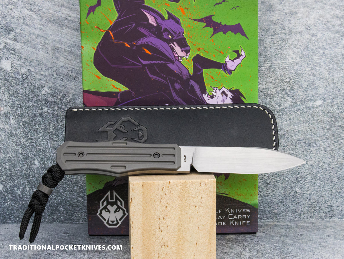 Jack Wolf Knives Vampire FIXedc Titanium Fluted Hand Satin