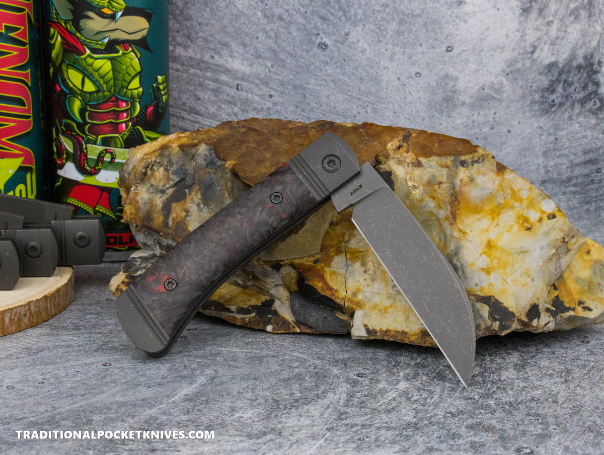 Jack Wolf Knives Venom Jack Fat Carbon Dark Matter Red Blast &amp; Tumble