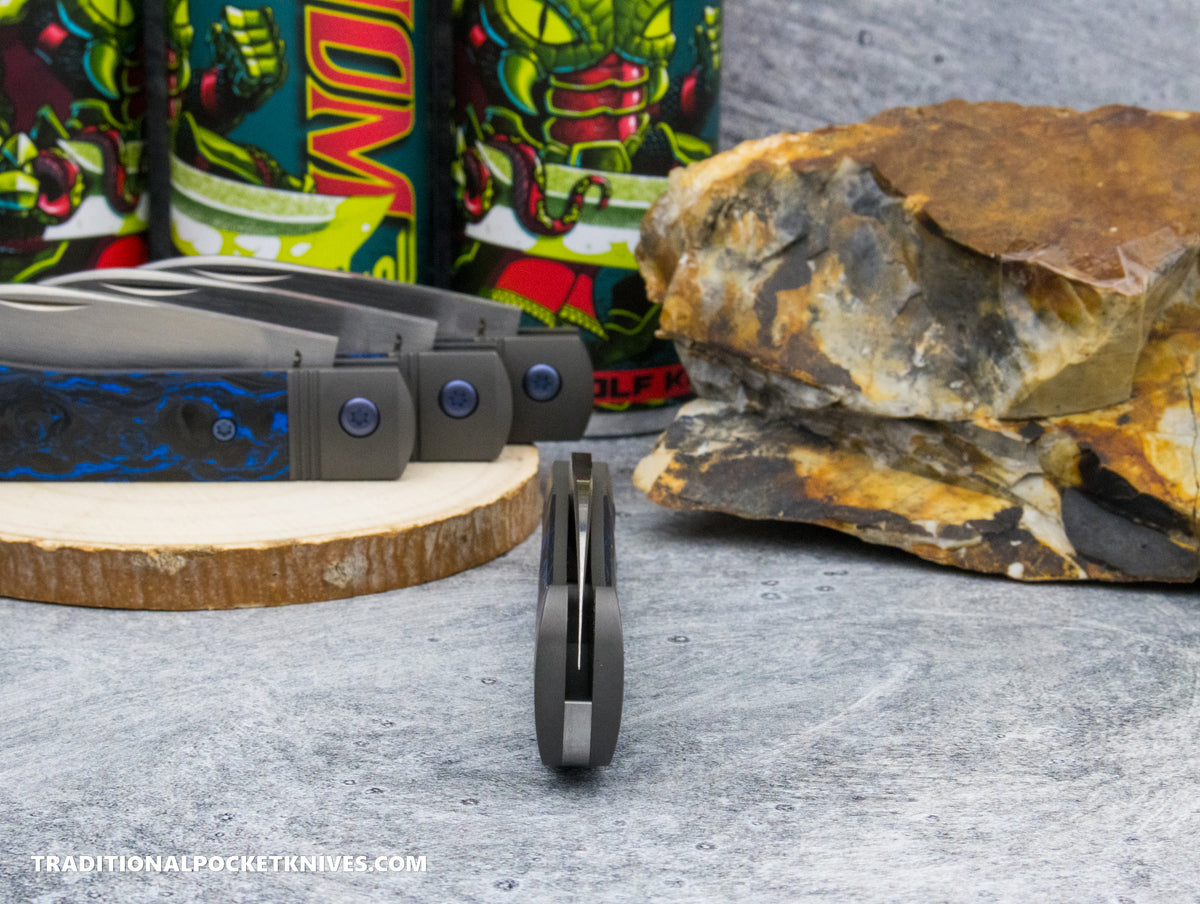 Jack Wolf Knives Venom Jack Blue Marble Carbon Fiber