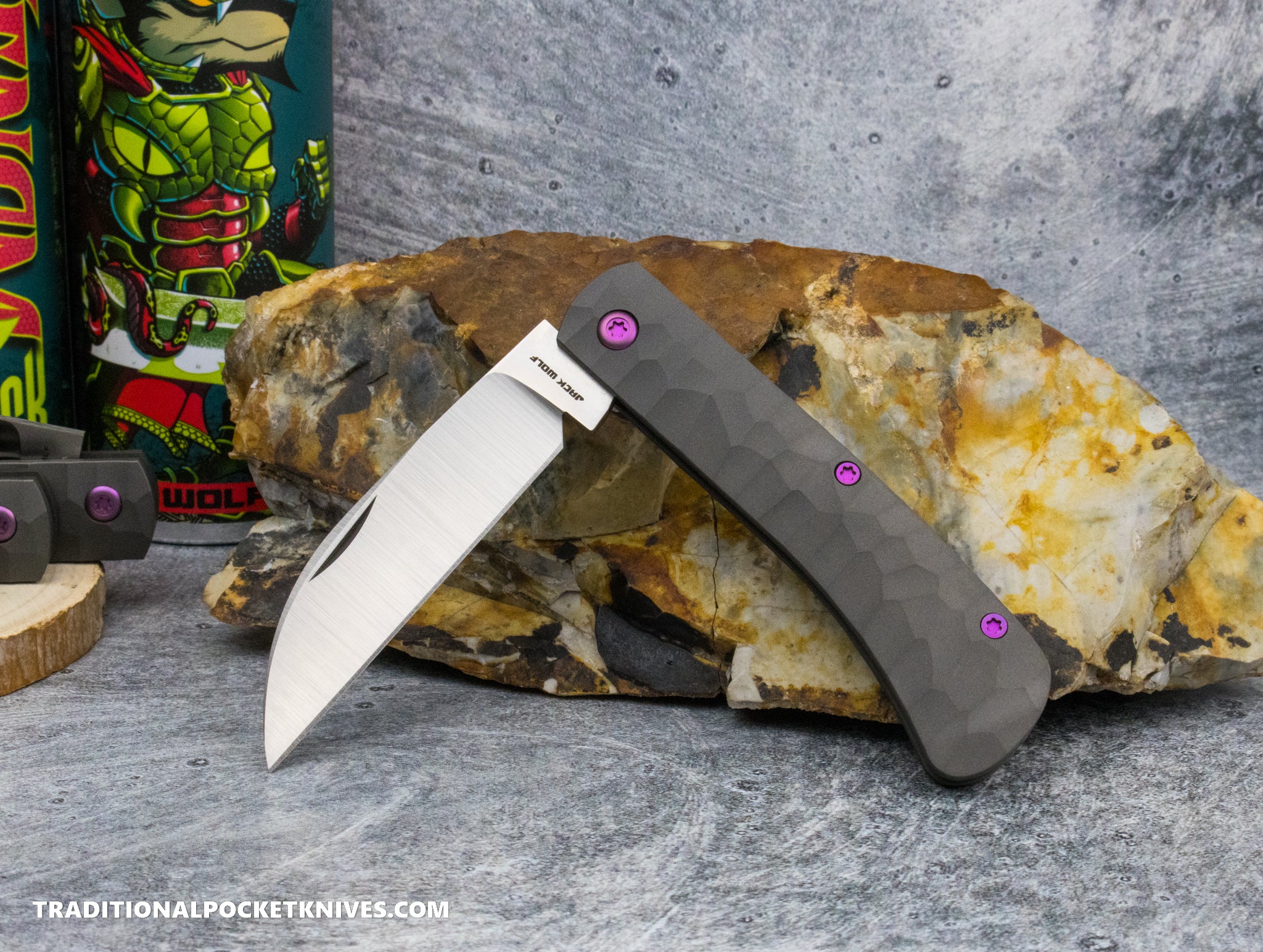 Jack Wolf Knives Venom Jack Titanium Rock Pattern - C. Risner
