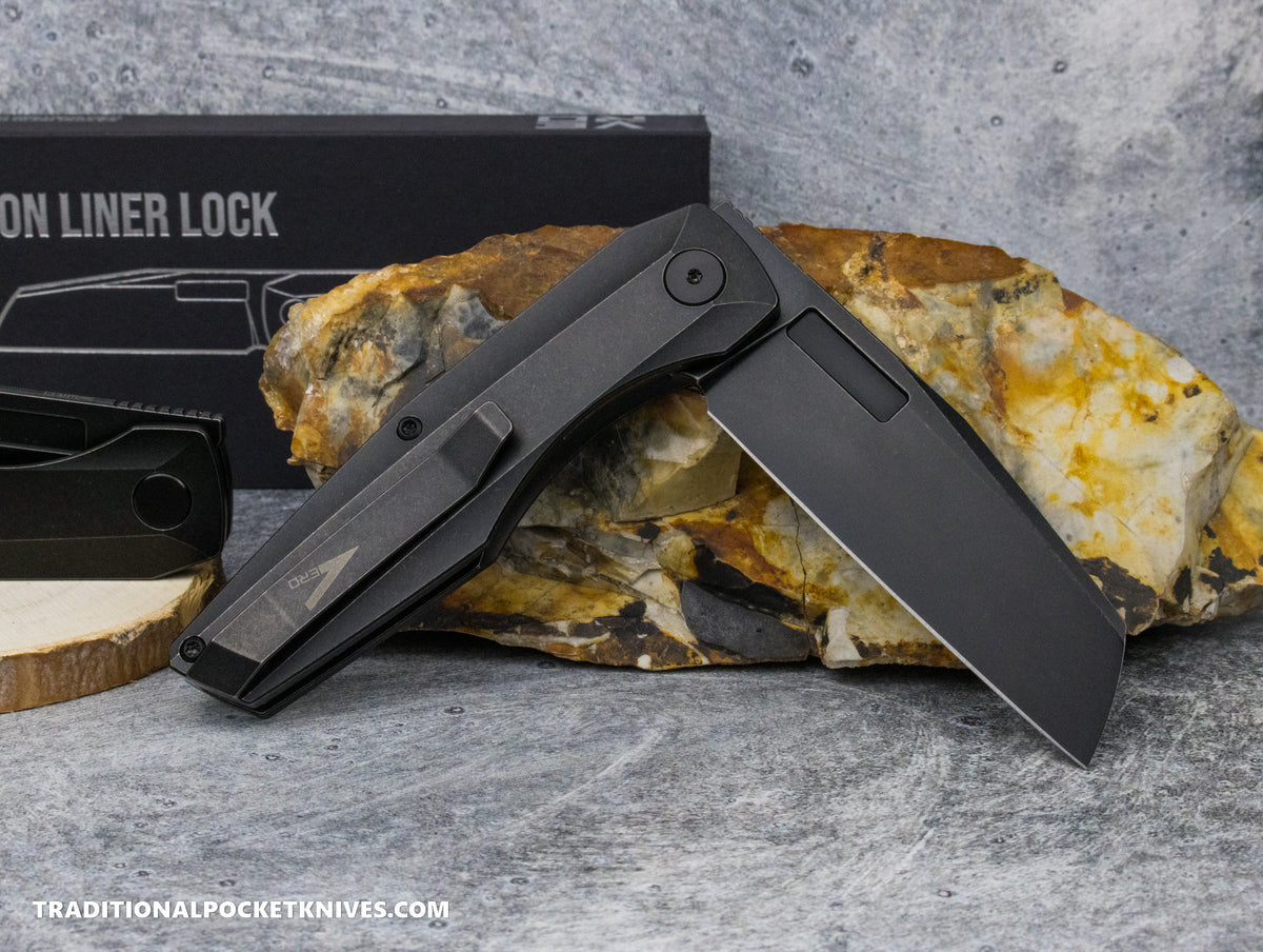 Titanium Lock Vero Engineering: Axon Liner Lock - Titanium M390 Blackwash - C. Risner ...