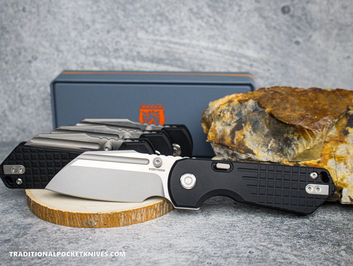 Vosteed Hedgehog Bead Blasted &amp; Brushed Black Aluminum S35VN