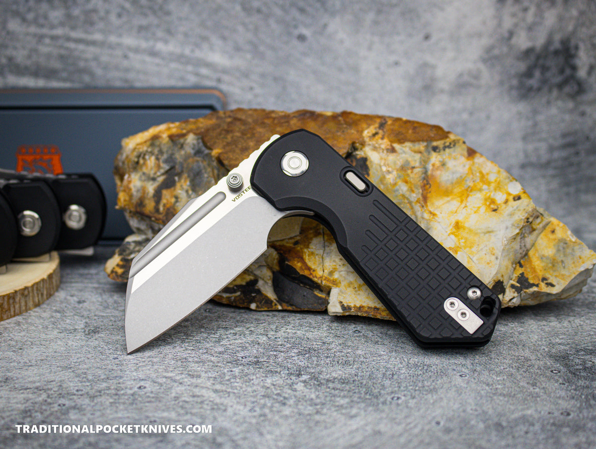Vosteed Hedgehog Bead Blasted &amp; Brushed Black Aluminum S35VN