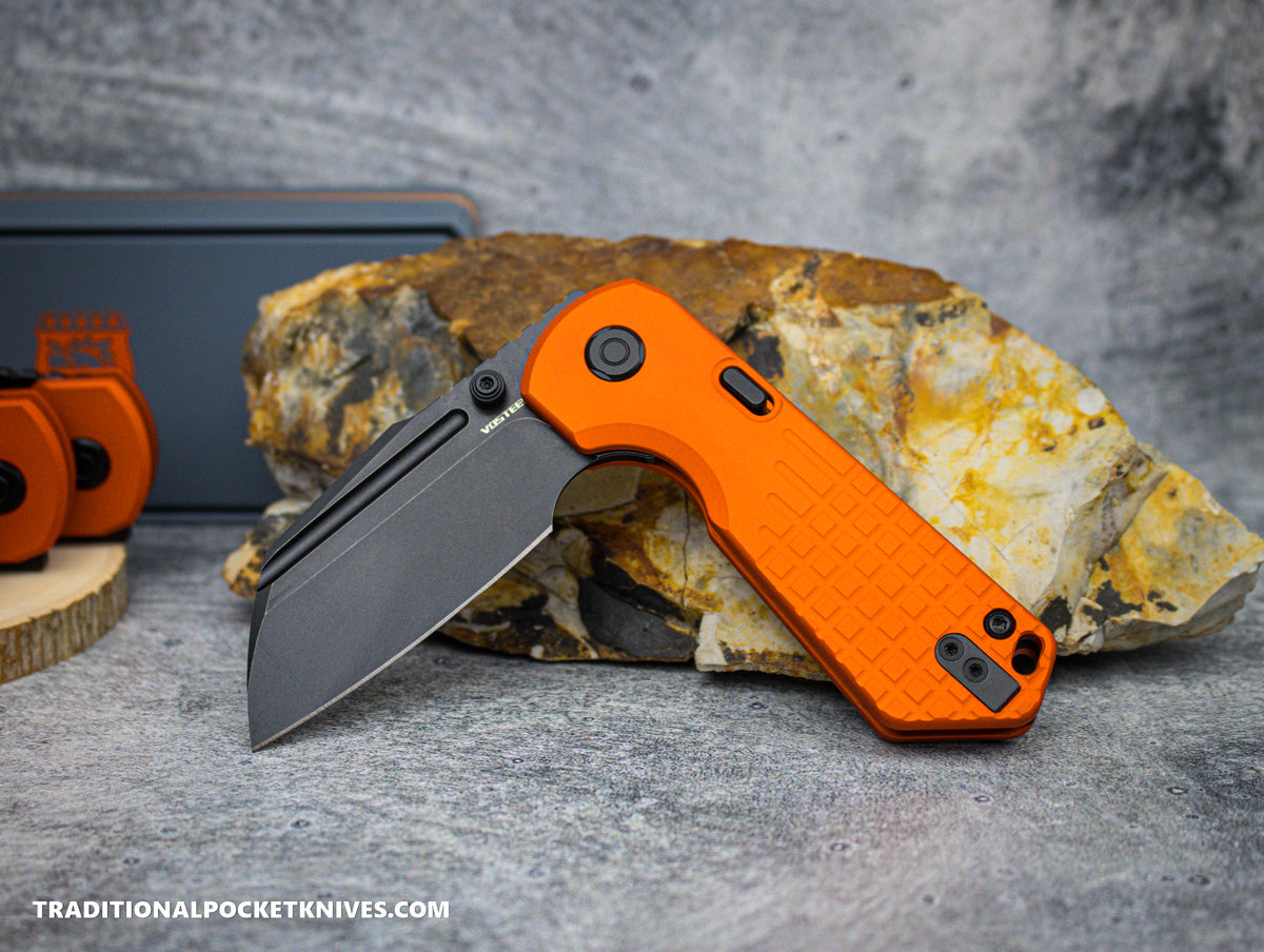 Vosteed Hedgehog Orange Aluminum Black Stonewash S35VN
