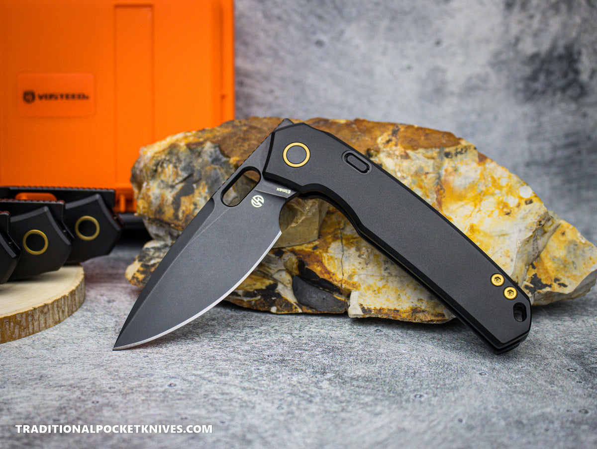 Vosteed Psyop Black Curved Titanium Black Stonewash Elmax