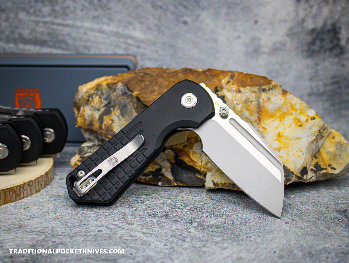 Vosteed Hedgehog Bead Blasted &amp; Brushed Black Aluminum S35VN