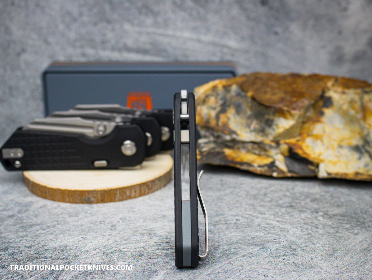Vosteed Hedgehog Bead Blasted &amp; Brushed Black Aluminum S35VN