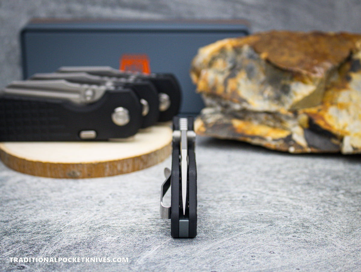 Vosteed Hedgehog Bead Blasted &amp; Brushed Black Aluminum S35VN