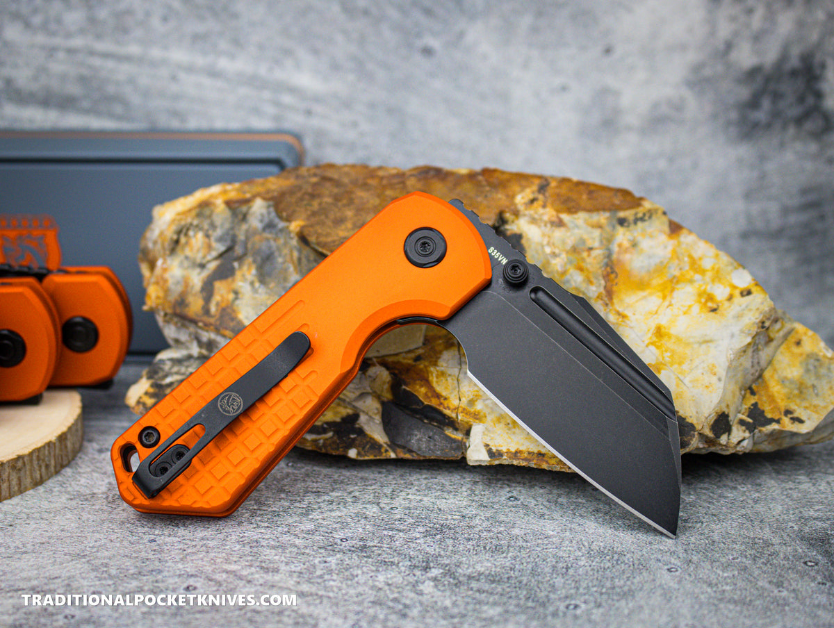 Vosteed Hedgehog Orange Aluminum Black Stonewash S35VN