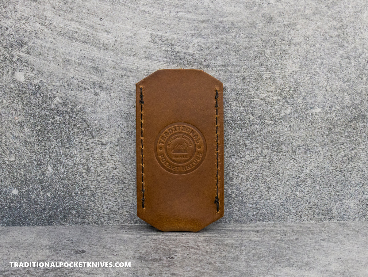 C. Risner Cutlery Premium Logo Leather Knife Slip Small - Coffee Bean Buttero