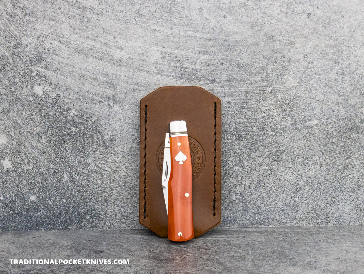 C. Risner Cutlery Premium Logo Leather Knife Slip Small - Coffee Bean Buttero