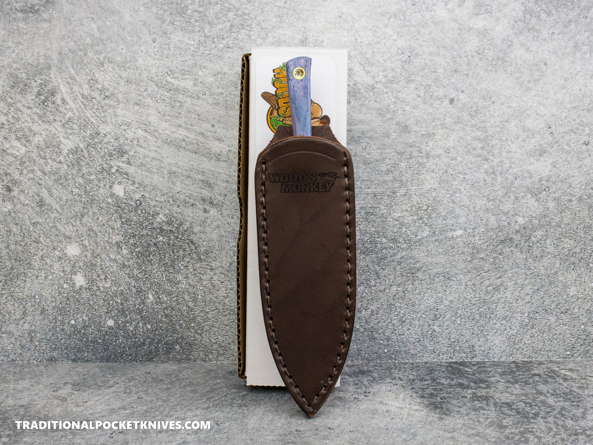Woods Monkey Lil Widdle Chete - Blue Bone AEB-L Leather Sheath