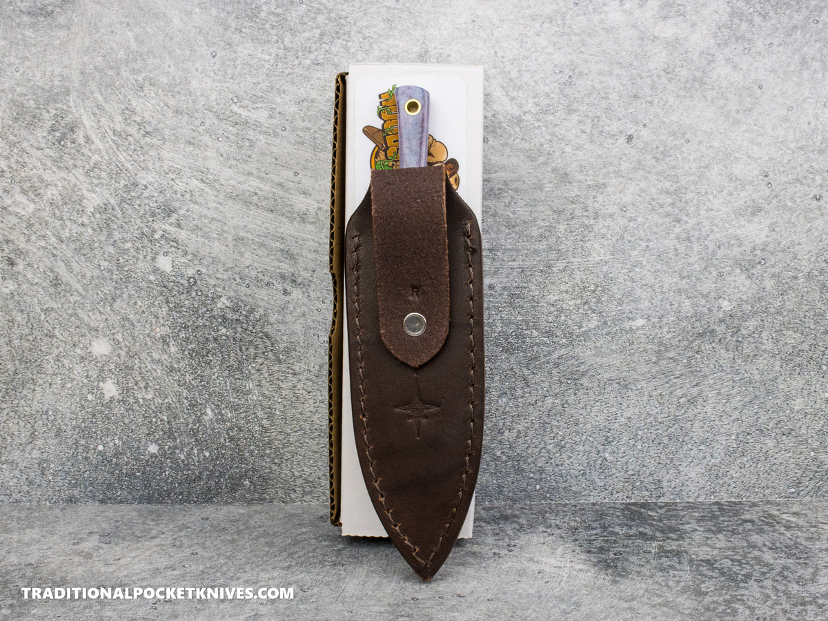 Woods Monkey Lil Widdle Chete - Blue Bone AEB-L Leather Sheath
