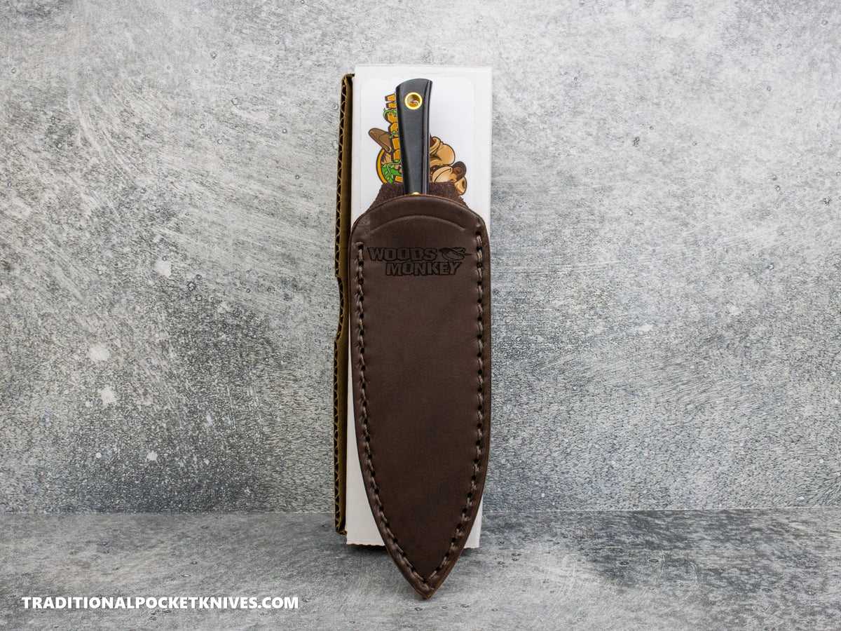 Woods Monkey Lil Widdle Chete - Black Bone AEB-L Leather Sheath