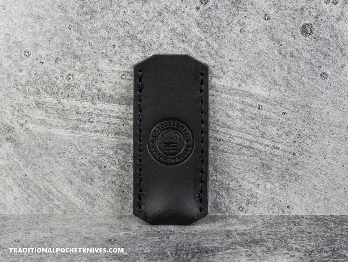 C. Risner Cutlery Logo Leather Knife Slip Extra Small - Black Buttero