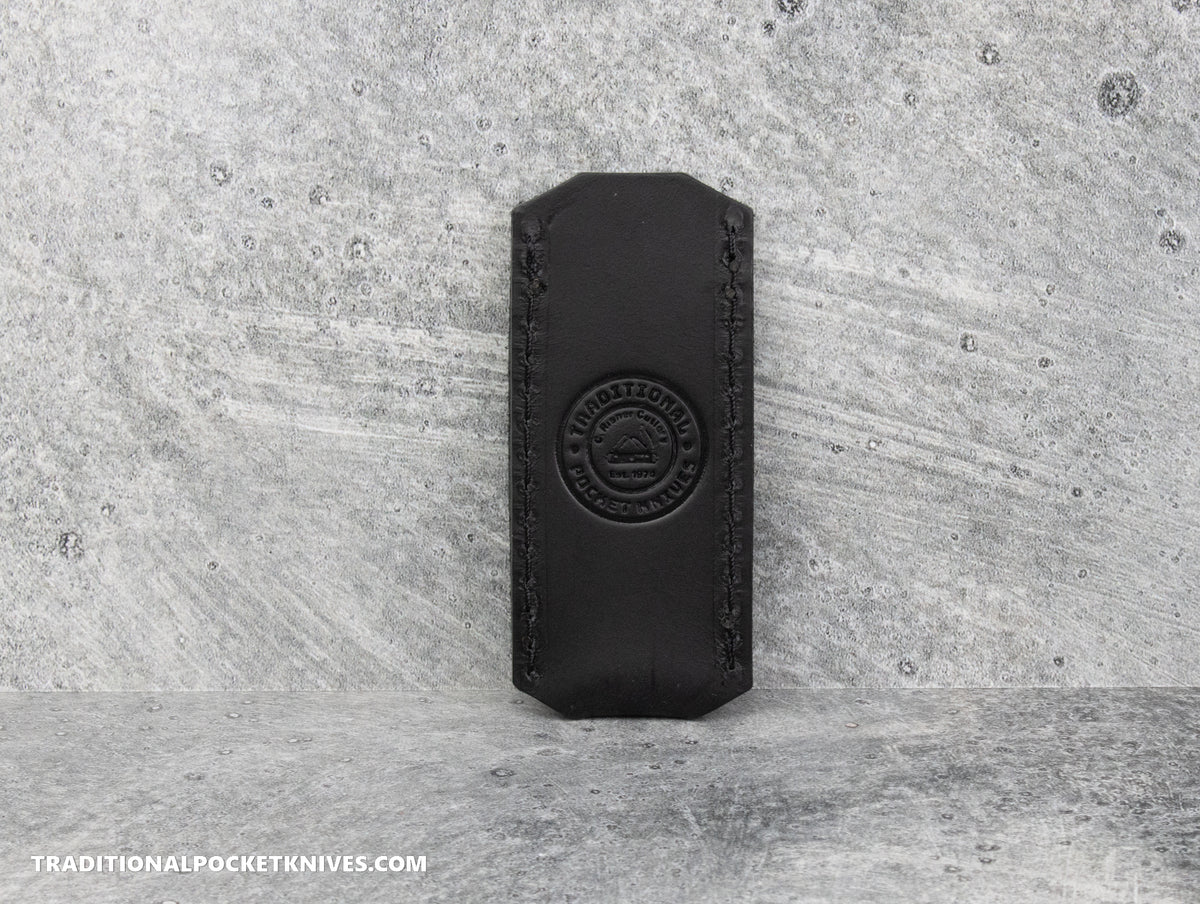 C. Risner Cutlery Logo Leather Knife Slip Extra Small - Black Buttero