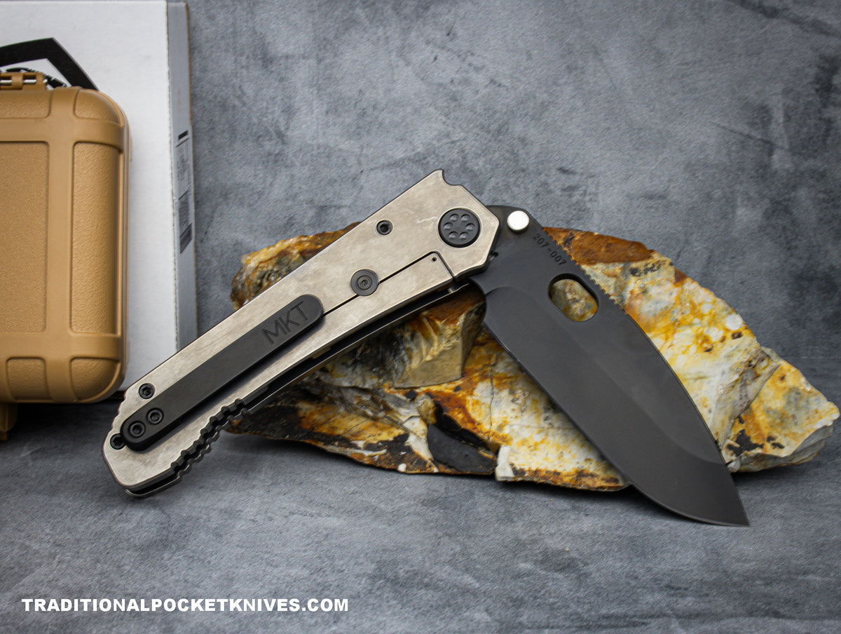 Medford Knives 187 DP PVD Drop Point / D2 / Tumbled Handle / Tumbled Spring / PVD HW / PVD Clip