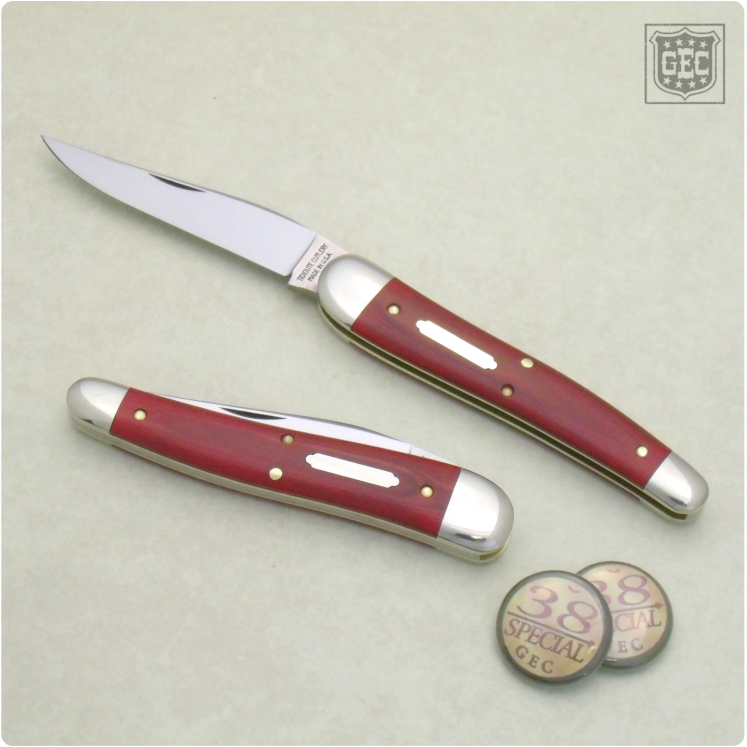 Great Eastern Cutlery #381117 Tidioute Cutlery .38 Special Red Linen Micarta