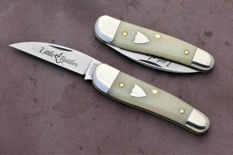 Great Eastern Cutlery #190120 Tidioute Cutlery Little Rattler Smooth White Bone