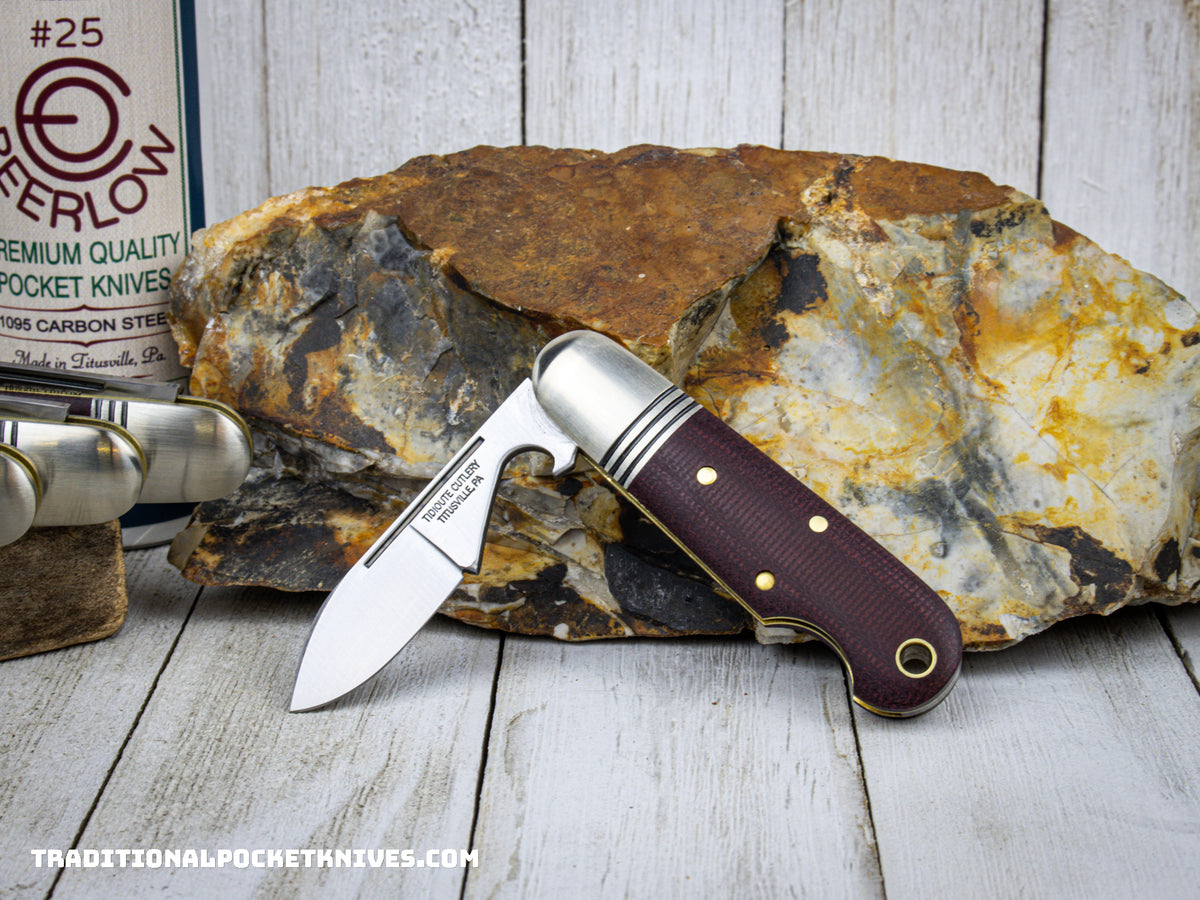 Great Eastern Cutlery #252123 Tidioute Cutlery Beerlow Coral Canvas Micarta