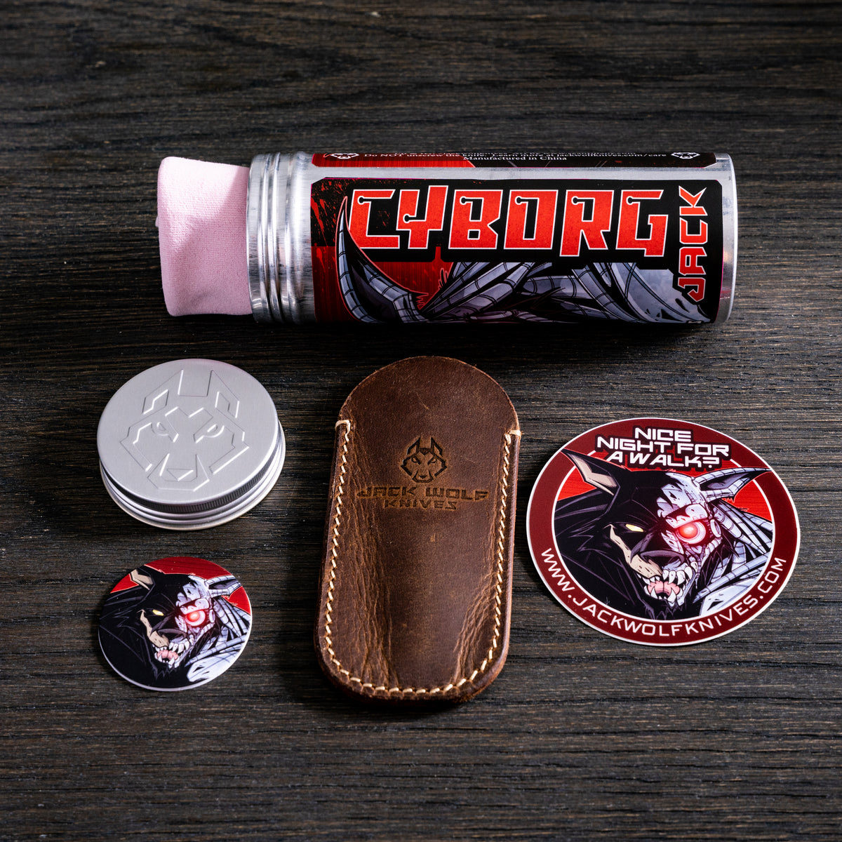 Jack Wolf Knives Cyborg Jack Black Canvas Micarta
