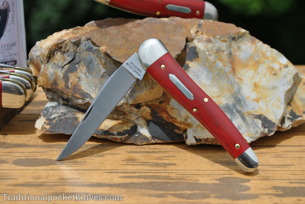 Great Eastern Cutlery #381117 Tidioute Cutlery .38 Special Red Linen Micarta