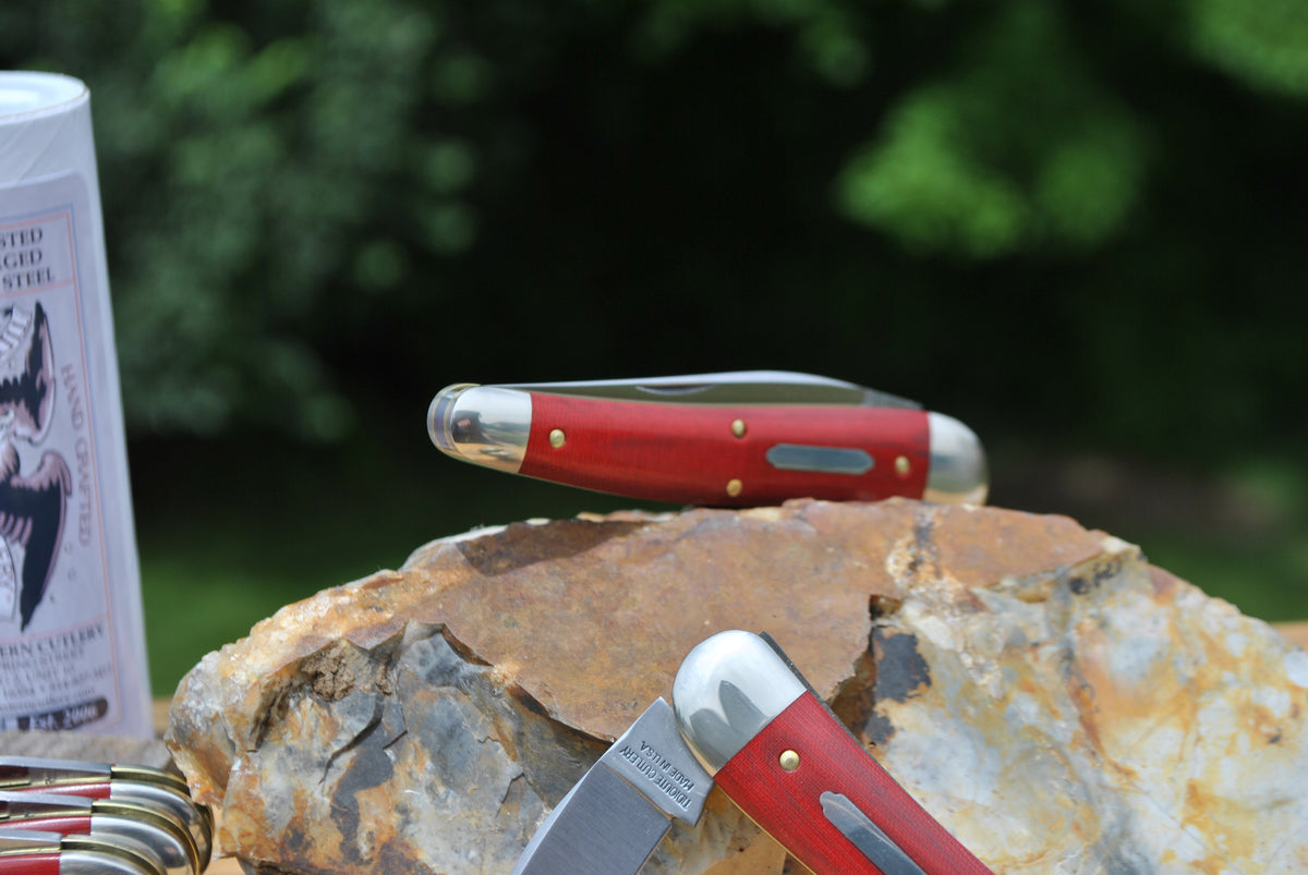 Great Eastern Cutlery #381117 Tidioute Cutlery .38 Special Red Linen Micarta