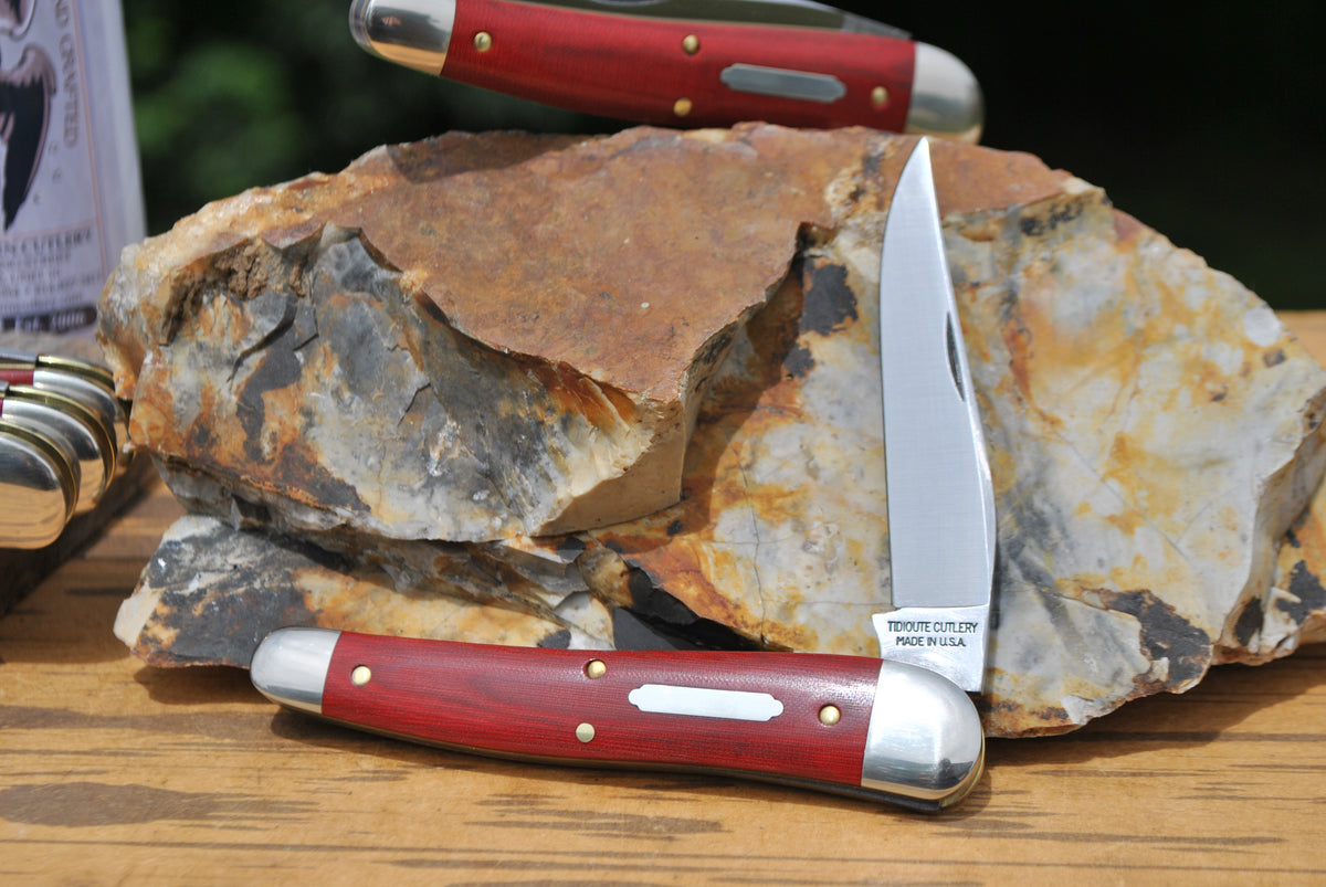 Great Eastern Cutlery #381117 Tidioute Cutlery .38 Special Red Linen Micarta