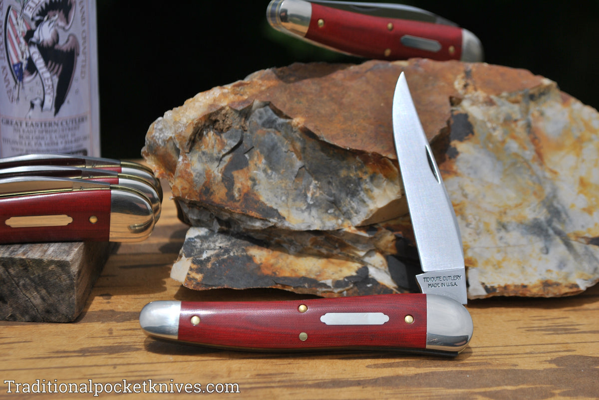 Great Eastern Cutlery #381117 Tidioute Cutlery .38 Special Red Linen Micarta