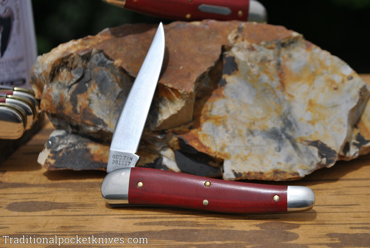 Great Eastern Cutlery #381117 Tidioute Cutlery .38 Special Red Linen Micarta