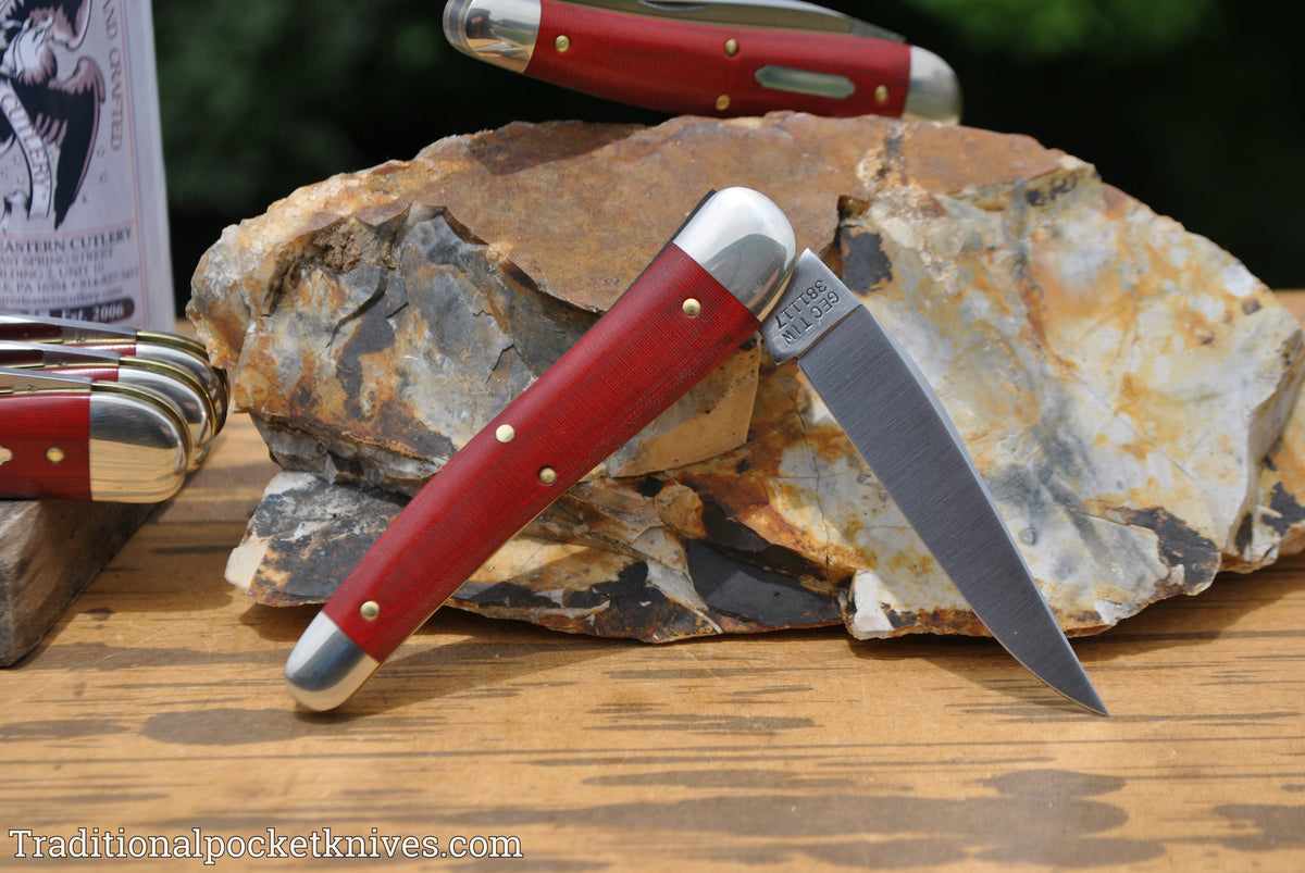 Great Eastern Cutlery #381117 Tidioute Cutlery .38 Special Red Linen Micarta