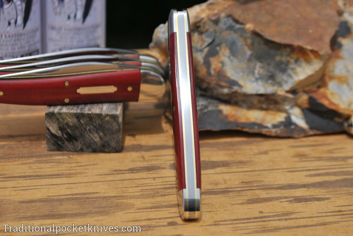 Great Eastern Cutlery #381117 Tidioute Cutlery .38 Special Red Linen Micarta