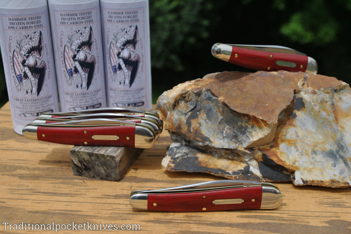 Great Eastern Cutlery #381117 Tidioute Cutlery .38 Special Red Linen Micarta