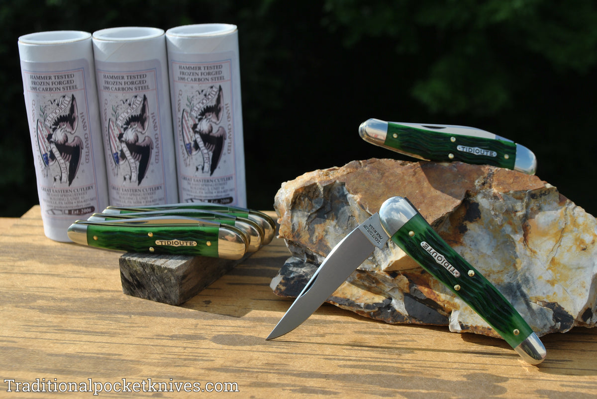 Great Eastern Cutlery #381117 Tidioute Cutlery .38 Special Tractor Green Jig Bone