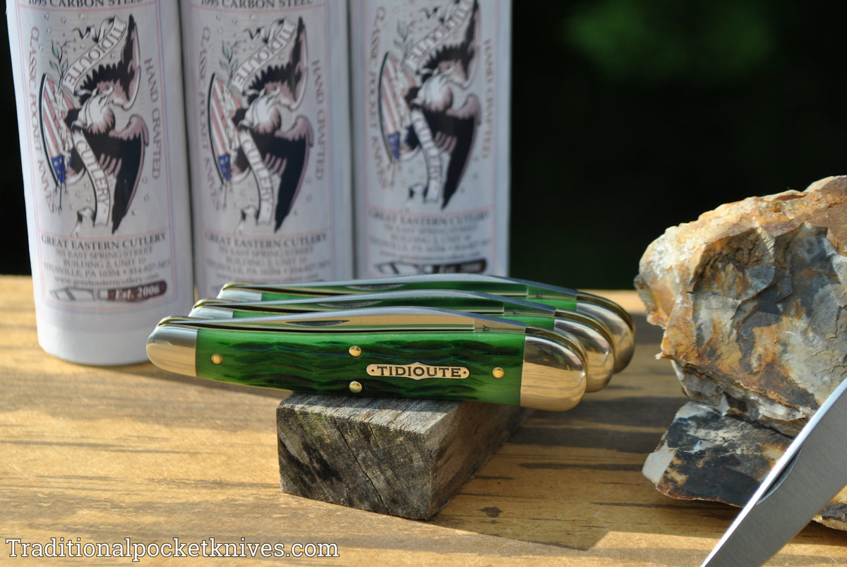 Great Eastern Cutlery #381117 Tidioute Cutlery .38 Special Tractor Green Jig Bone