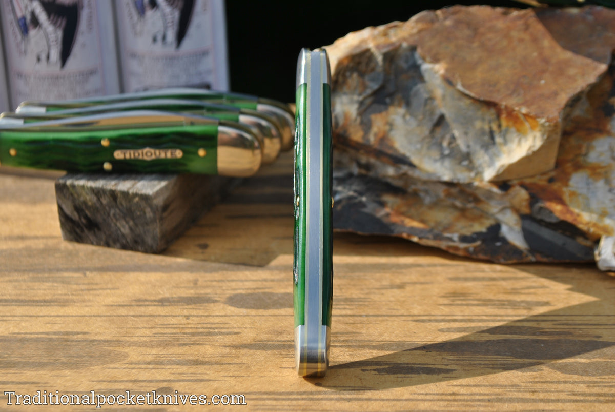 Great Eastern Cutlery #381117 Tidioute Cutlery .38 Special Tractor Green Jig Bone