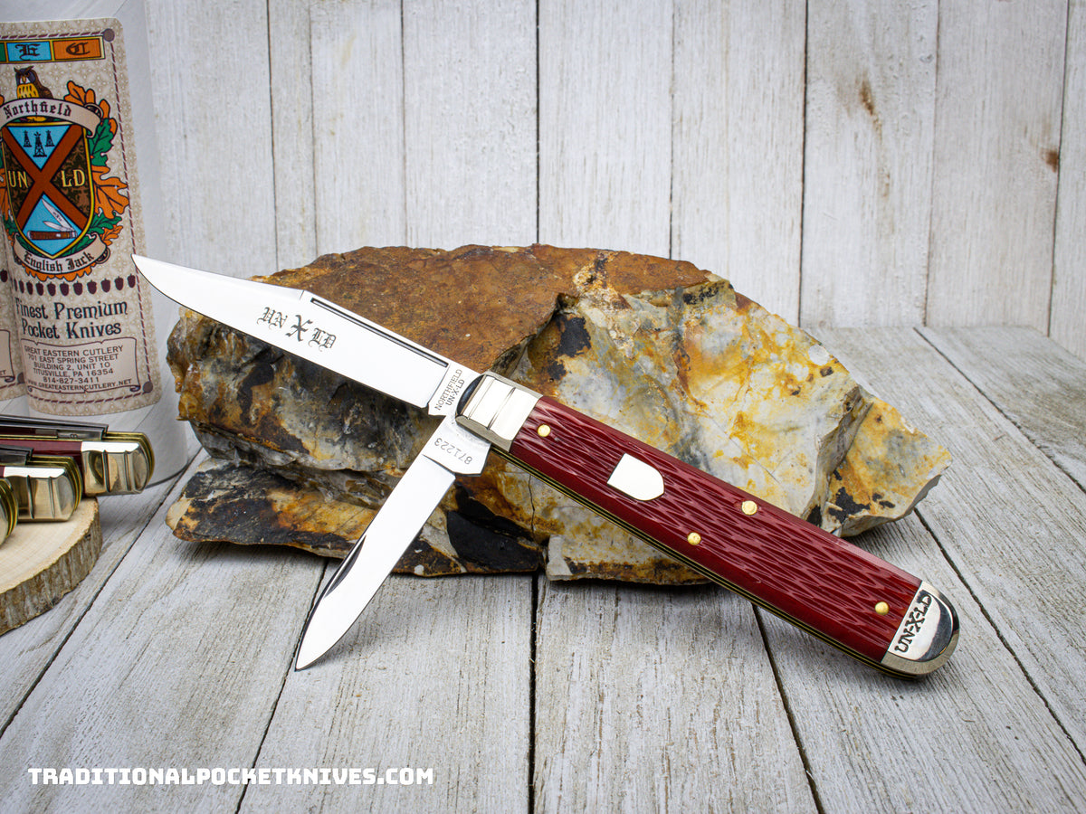 Great Eastern Cutlery #871223 Northfield UNXLD English Jack Indian Paintbrush Jigged Bone